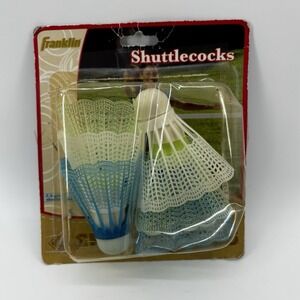 VintageBig Franklin Badminton Shuttlecock  Birdies Green Blue White Set of 6 NIP